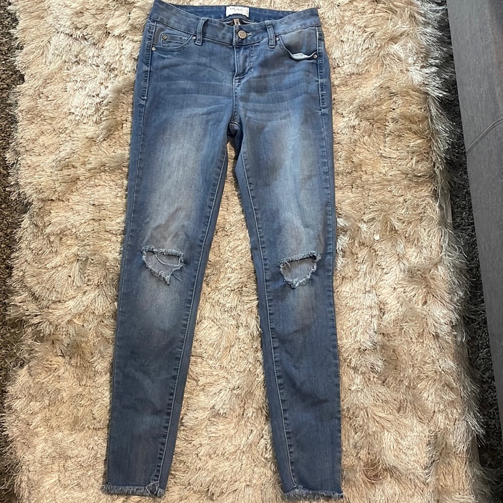 Mid rise washed skinny blue jeans from celebrity pink